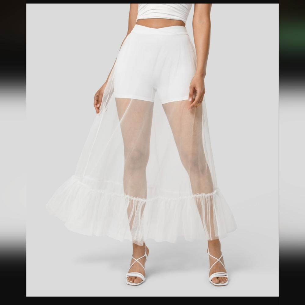 HALARA White Sheer Maxi Skirt